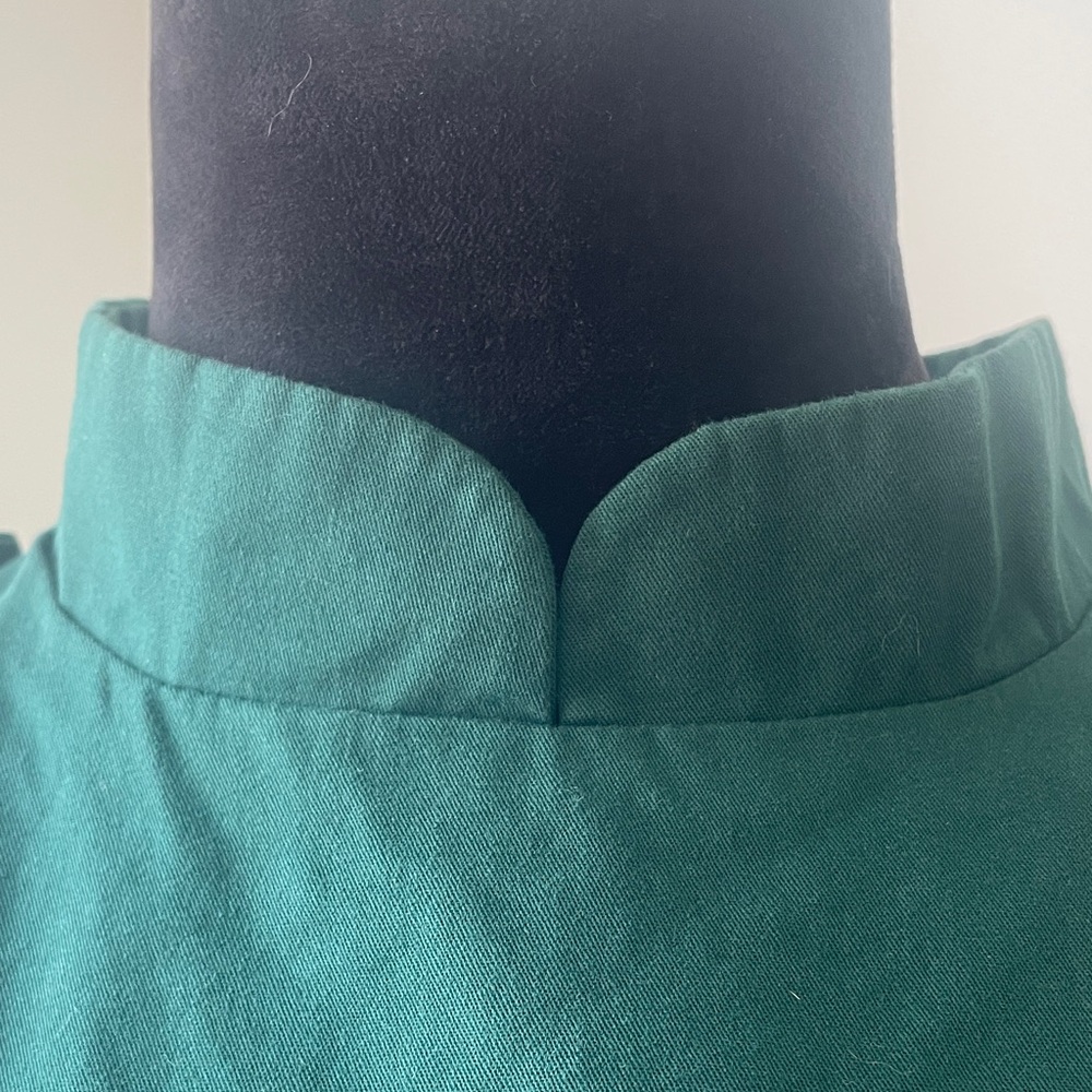 Women's Emerald Green Double-Breasted Military Pea Coat Dress - Picture 13 of 13